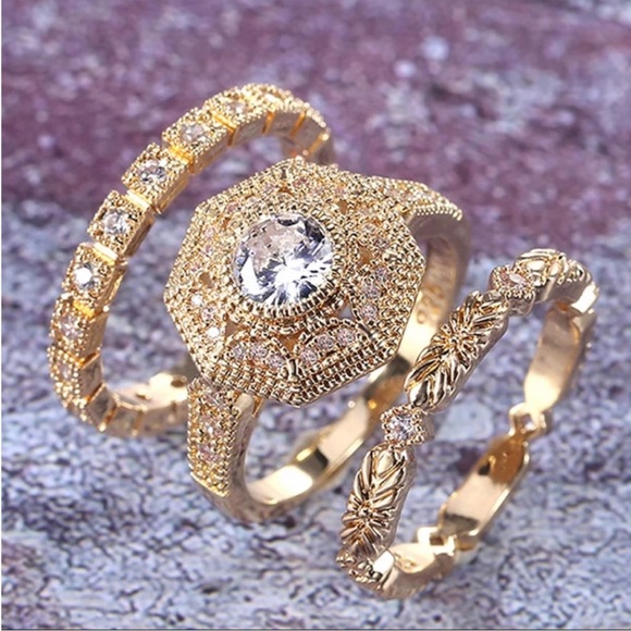 NEW Luxury 3PC Bridal Ring Sets - Picture 2 of 6